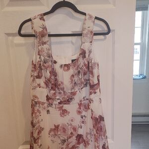 Connected Apparel White and Pink Floral Dress